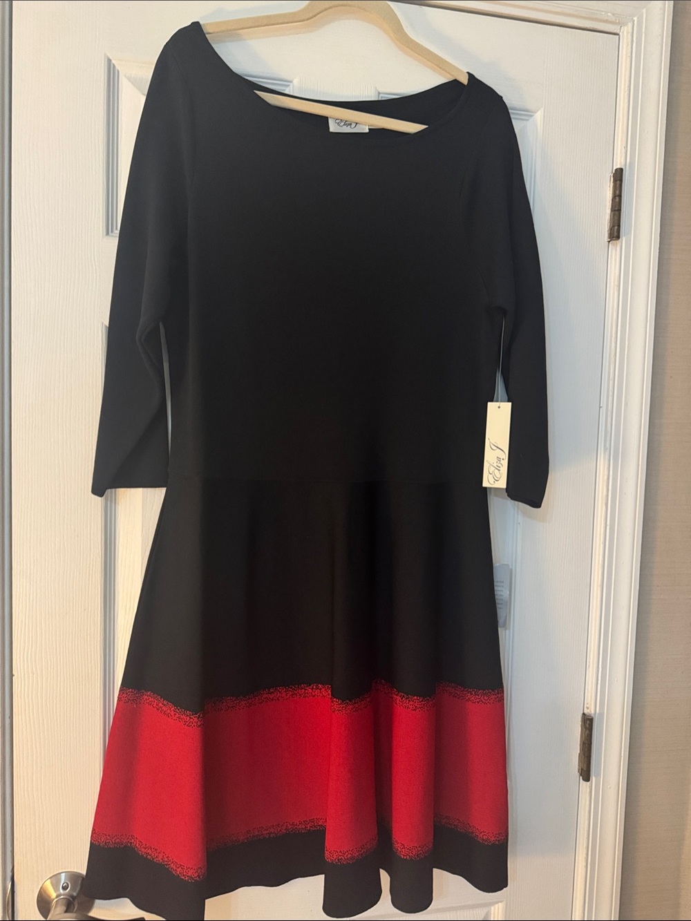 Black & Red Fit-and-Flare Dress by Eliza J - NWT!